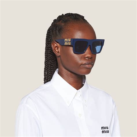 miu miu smu10w|Blue Lenses Miu Glimpse sunglasses .